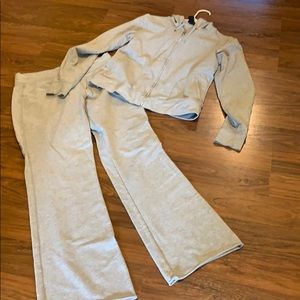 Sweatpants and zip up hoodie